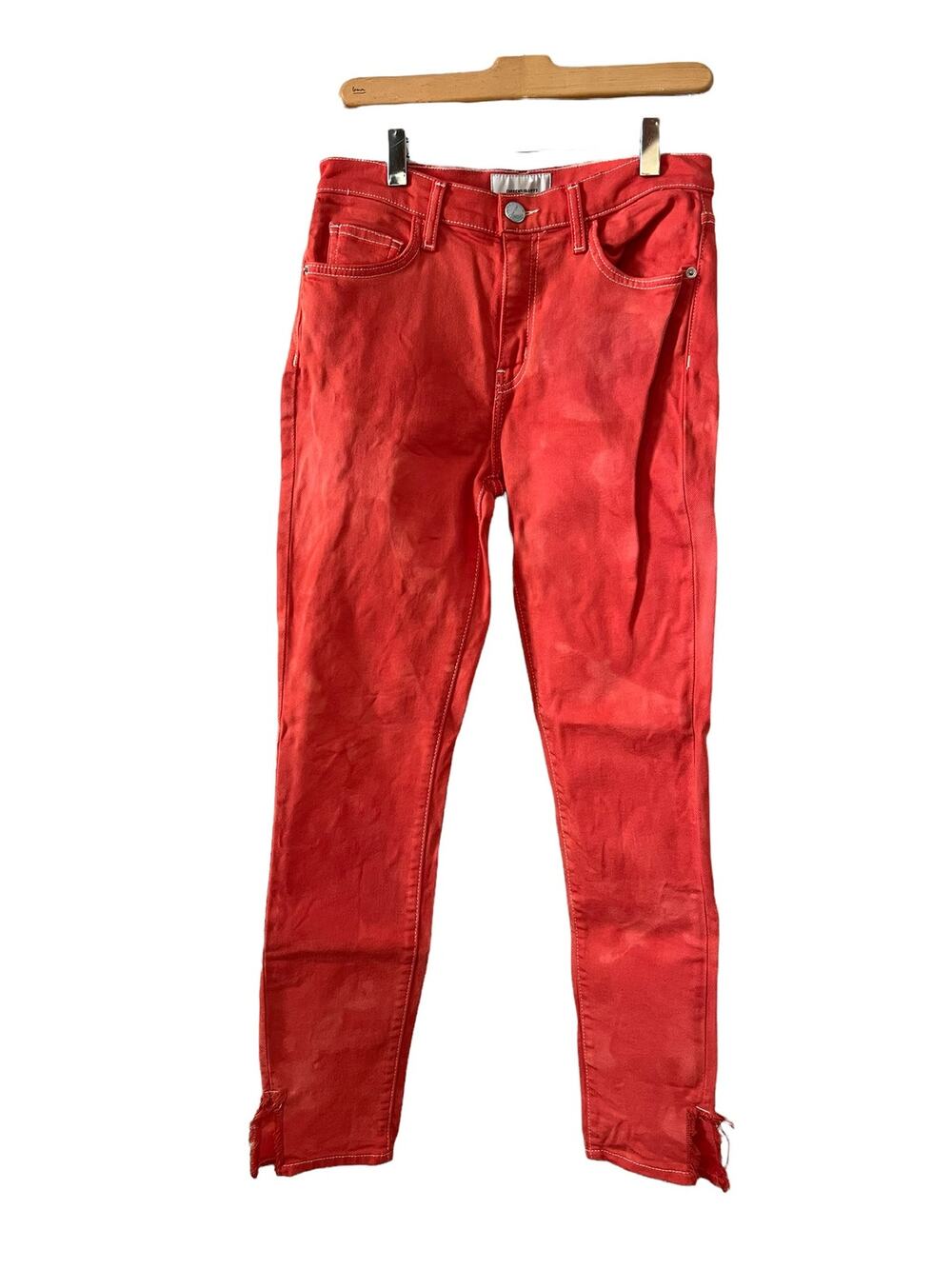 Current Elliott High Waisted Colored Denim Jeans Tangerine 27